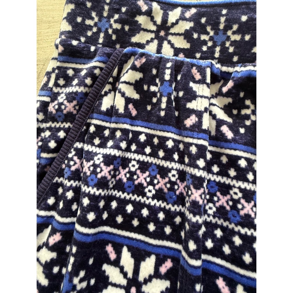 Nautica Womens Pajama Pants Snowflake Fair Isle Print Cozy Fleece Lounge M - Picture 3 of 8